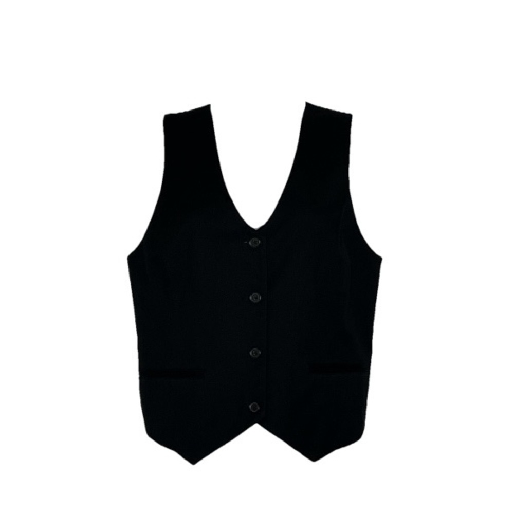 Banana Republic Black V-Neck Button Vest